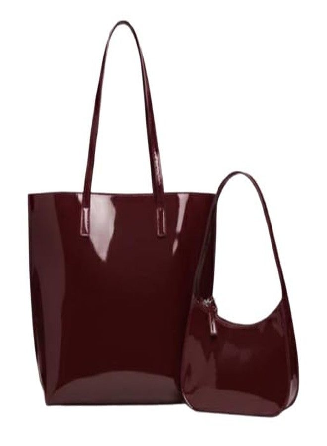HaveGlam Stylish Tote Bag with Mini Shoulder Bag Combo for Women | PU Leather Handbag Set | Office, Travel, College, Casual Use | Trendy Girls Purse & Sling Bag Combo (Maroon) - Image 2